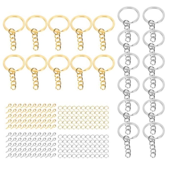 Delade ringar 220 st delade nyckelringar DIY-bokstäver siffror Hänge ögonnålar för hantverksdekoration