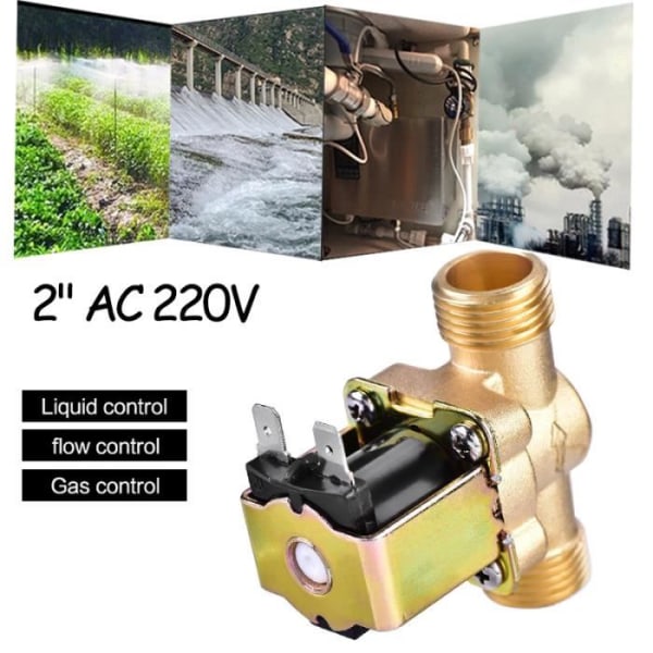 1-2 Mässing elektrisk magnetisk magnetventil Normalt AC 220V för vattenkontroll-XIC