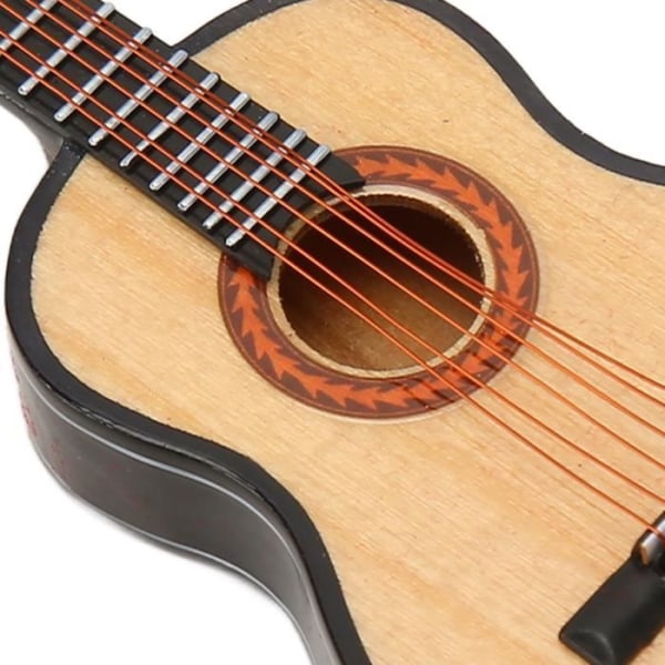 HURRISE gitarrprydnad Dockhus Miniatyrgitarrmodell Träminiatyrgitarrmodell linnestaty