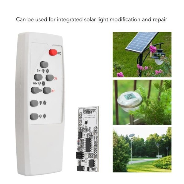 HURRISE Solar Lamp Board Solar Light Circuit Board Fjärrkontrollsensormodul för batterier