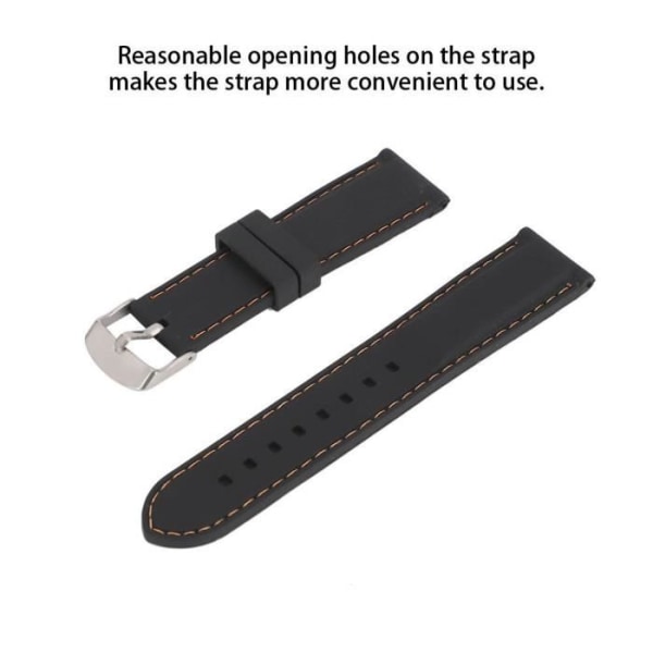 SIB Silikon klockarmband Klockarmband Justerbart ersättningsband för armbandsur (22mm)