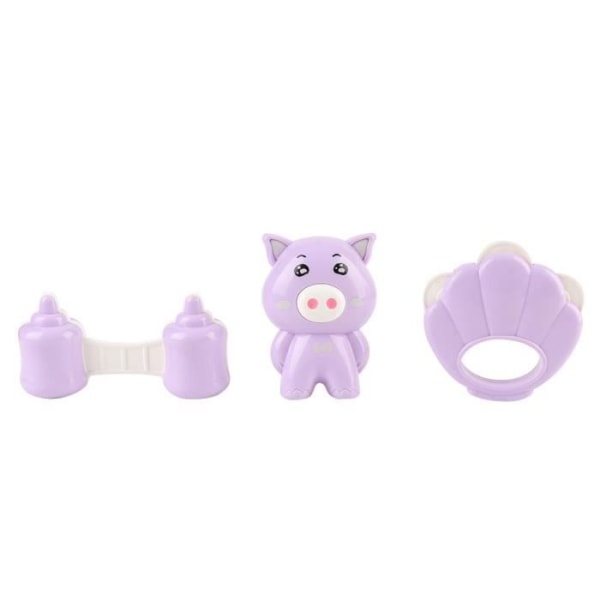 XUY Toy 3 Styck - Set Baby Newborn Plast Djur Ratles Musical Toy Handshake Bed Bell Toys (lila)