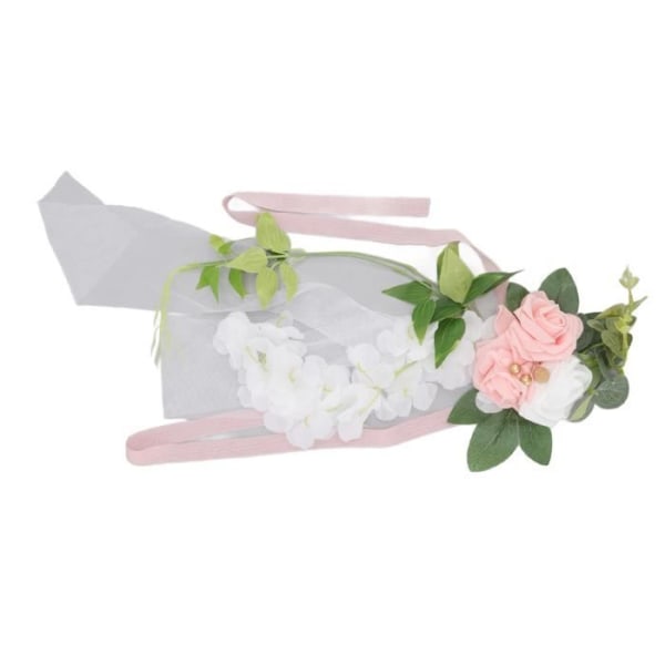 Bröllopsgångsdekorationer Elegant konstgjord blomma för stolrygg för bröllopsceremonin (rosa)
