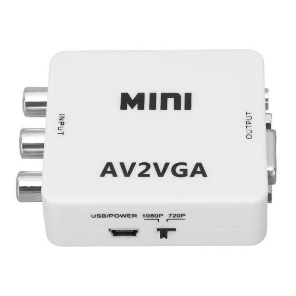 AV till VGA-omvandlare - HURRISE - Mini 1080P HD-videokonverterare - AV-videosignal till videoprojektor