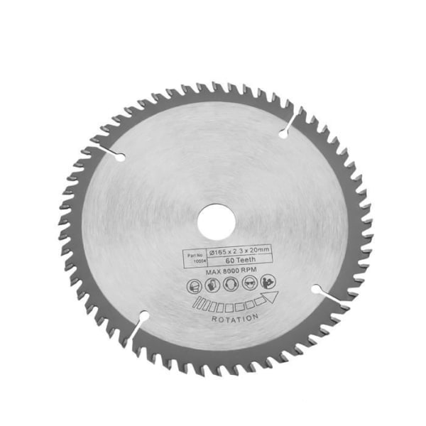 Cirkulär träsågklinga - HURRISE - 165 mm - 60 volframkarbidtänder - Silver