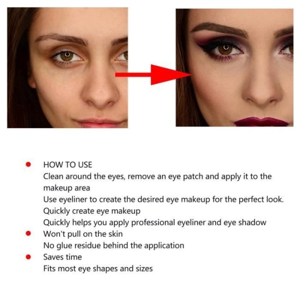 HURRISE Ögonskuggsschabloner 12 ark Eyeliner Stencils Klistermärken Snabb ögonskuggstämplar Makeup för