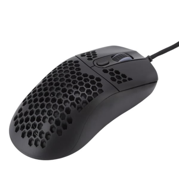 HURRISE RGB Mouse RGB Gaming Mouse, Cellular Hollow Design, Lättvikt, Trådbunden bakgrundsbelysning, Datortangentbord Blå Svart