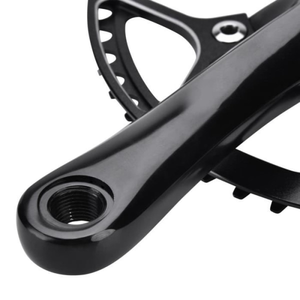 HURRISE vevsats aluminiumlegering ihålig enkelhastighets vevarm för mountainbike (svart)