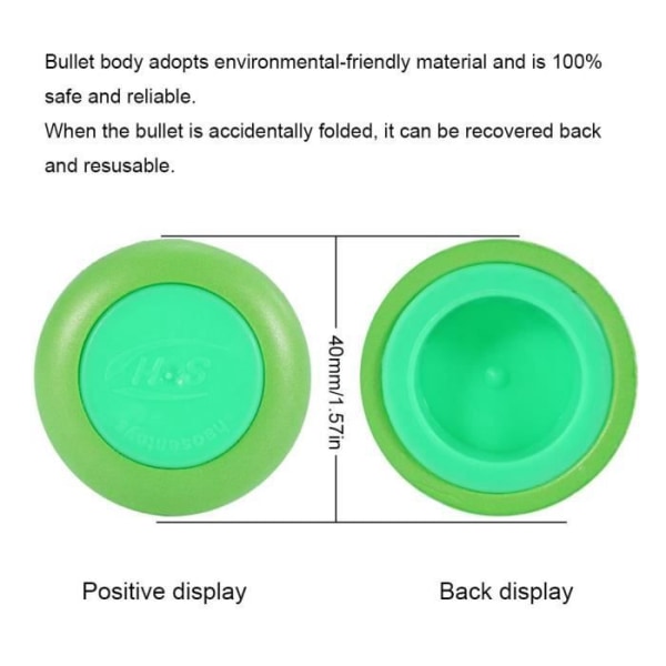 Green Disc Discs Refill Bullet Blaster Dart Toy Gun for Nerf - 10 delar - Grön