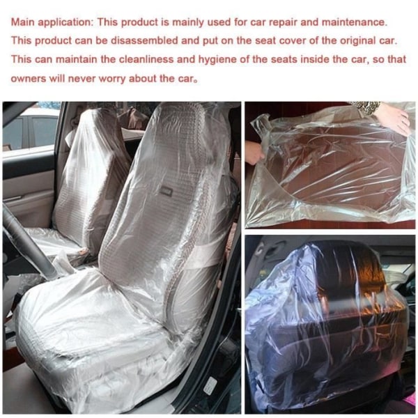 100 st disponibel plast bilstolsöverdrag Skydd Mekaniker Betjänad Roller-YIDD