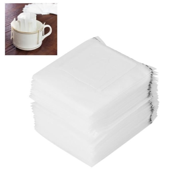 50 st engångs kaffefilterpapper, lätt att använda non-woven tyg droppkaffepåse, för camping