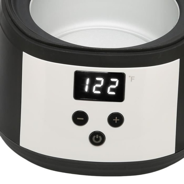 HURRISE vaxmaskin justerbar temperatur LED-display i aluminium Elektrisk vaxvärmare 100‑240v (EU-kontakt)