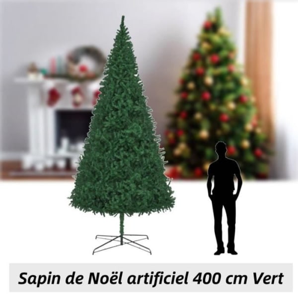 Konstgjord julgran - vacker konstgjord julgran - 400 cm Grön BEL-1-7668433401363
