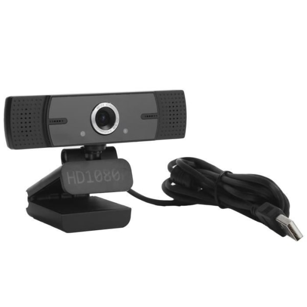 HURRISE HD-webbkamera 1080P-webbkamera med stereomikrofon eller livekamerakonferens Lärande ljud Videoprojektor