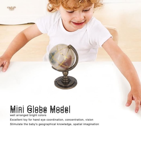BEL-7293629221649-Mini Globe Modell Simulering Mini Globe Säker Smaklös Vibrerande Färger Pedagogisk Dockhus Miniatyr Globe för 1:12