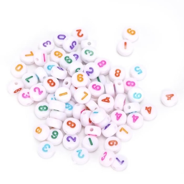 300 st färgglada vita runda numrerade pärlor Släta akrylpärlor Smyckenstillverkning Armband Kläder Textil