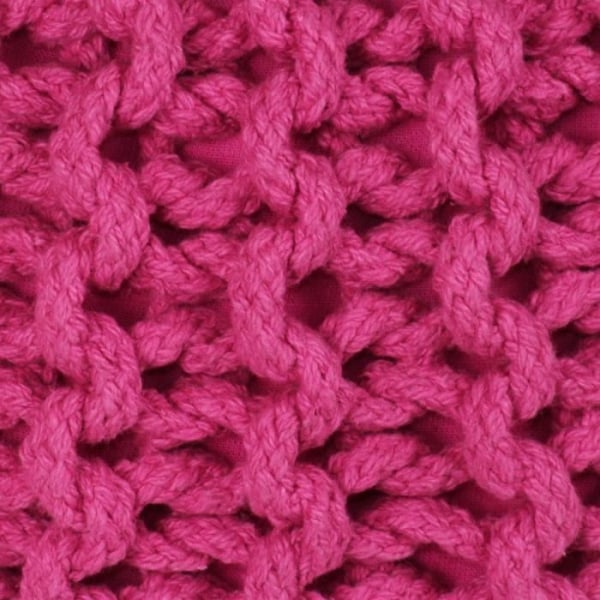 Handstickad sittpuff i rosa bomull 50x35cm - HURRISE