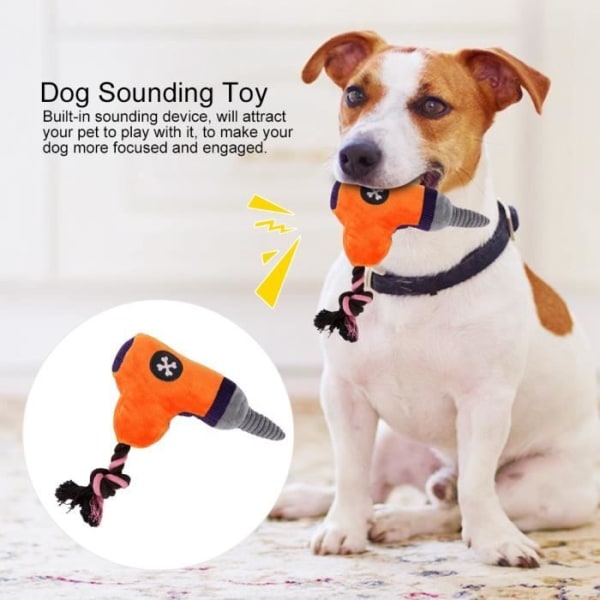 SIB Soft Plysh Pet Electric Drill Formskydd Tuggbitande interaktiv leksak för hundar (orange)
