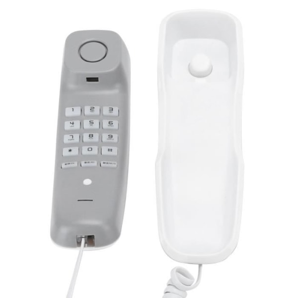 HURRISE Telefon A061 Mini Väggtelefon, Väggfäste/Bord Fast, Blixtfunktion/Mute Call/GPS-telefon