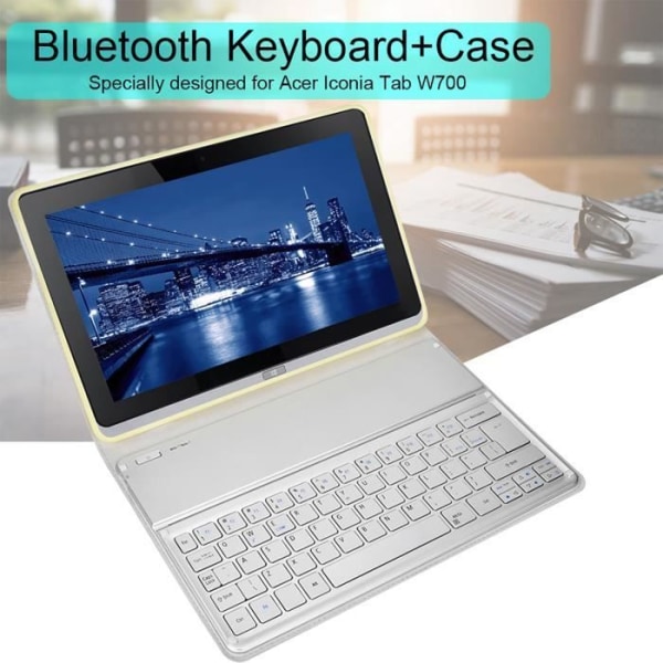 Fdit-tangentbord för Acer Iconia Tab Bluetooth-tangentbordsdocka med USB-laddning + fodral för Acer Iconia Tablet