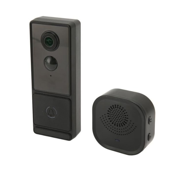 HURRISE Smart videodörrklocka trådlös dörrklockakamera, 5G WiFi, tvåvägs, natt, lång datortillbehör
