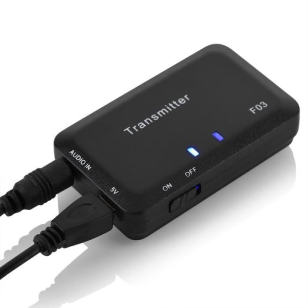 HURRISE Bluetooth ljudsändare 3,5 mm trådlös stereoadapter för Bluetooth 4.0 ljudsändare för TV/PC/MP3 8 ~ ljud video