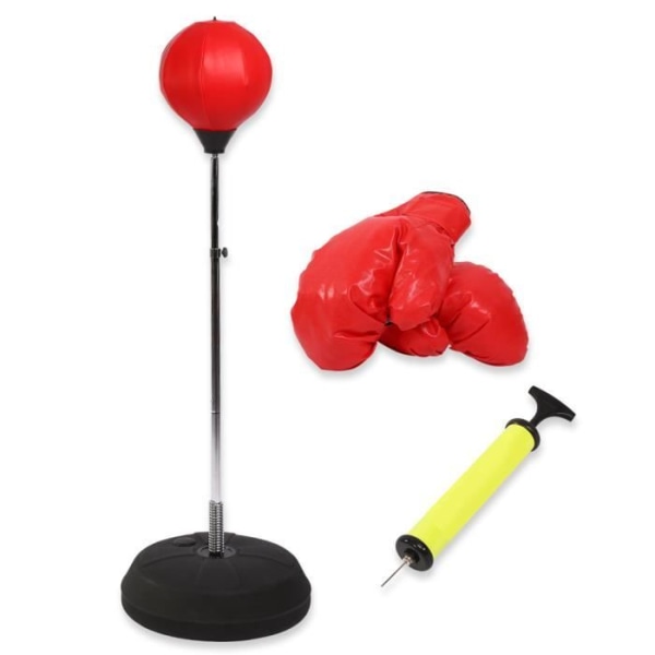 SIB boxningssäck, boxning med justerbar höjd, boxningsboll på stativ för vuxna barnträning med boxningshandskar, pump