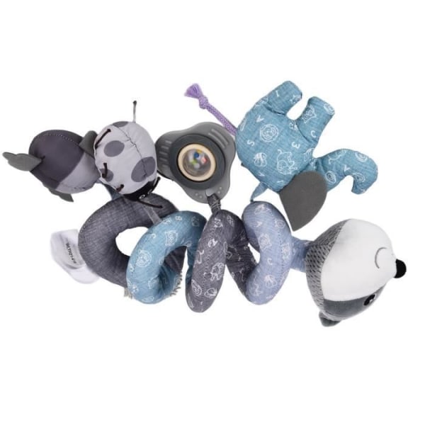 BEL-7423055050333-Baby Spiral Activity Toy Fox Spiral Plyschleksaker för barnkammare leksak Grå rund säng