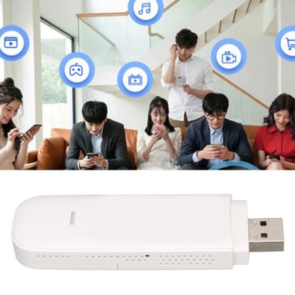 HURRISE 4G WiFi-router Bärbar USB 4G LTE WiFi-router, USB-nätverksadapter för bärbar dator, nätverksdator
