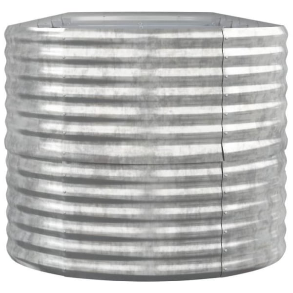 Trädgårdskruka - FDIT - Pulverlackerat stål - Oval - Silver - 440x80x68cm