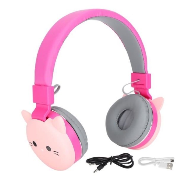 BEL-7423055054386-i-örat hörlurar för barn Söta djur barnhörlurar Bluetooth 5.0 ljud walkman Little Cat