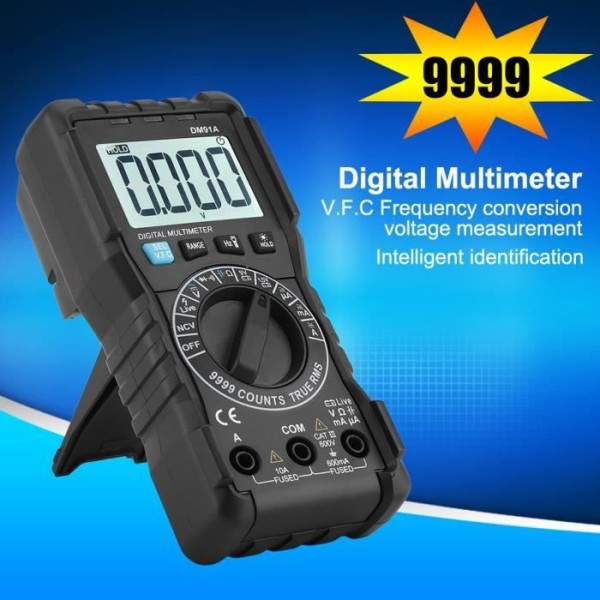 HURRISE Multimeter DM91A High Precision Mini Digital Multimeter 9999 Counts Device Meter