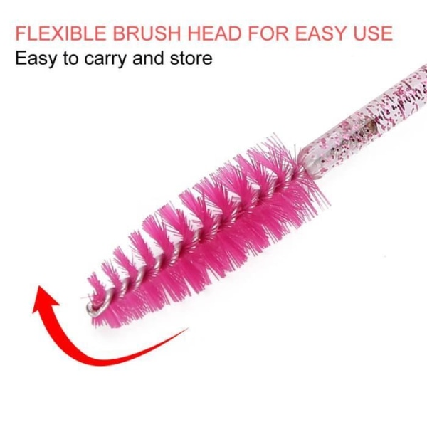 HURRISE Makeup Tool 50 st Nylon Makeup Brush Mascara Wands Portabel engångsborste för ögonbryn