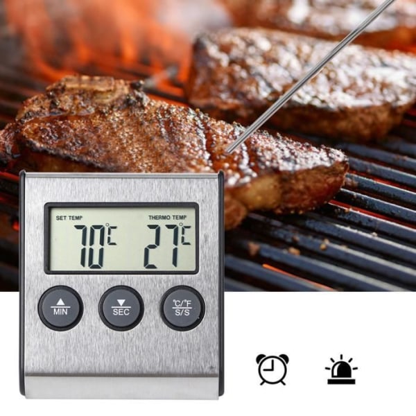 TMISHION Timer Termometer Kök Digital BBQ Termometer, Kötttermometer med funktion