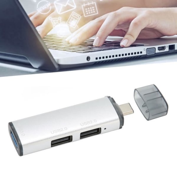 USB C Dockningsstation 3 i 1 USB C Hub 1 USB3.0-port 2 USB2.0-portar 5 Gbps USB C-adapter Plug and Play