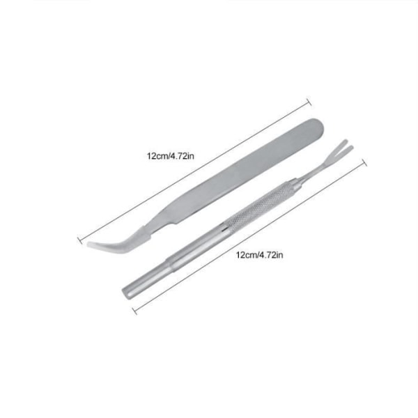 2st Tick Remover Pincett för att ta bort fästing i rostfritt stål