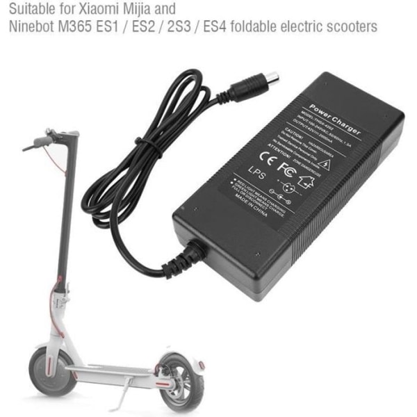 42V 2A elektrisk skoter skoteradapter Batteriladdare för Xiaomi 220V (EU-kontakt)