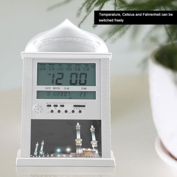 Duokon Muslim Böneklocka Muslim Islamisk Bönklocka Azan Digital bönväckare Azan Clock Deco Pendel