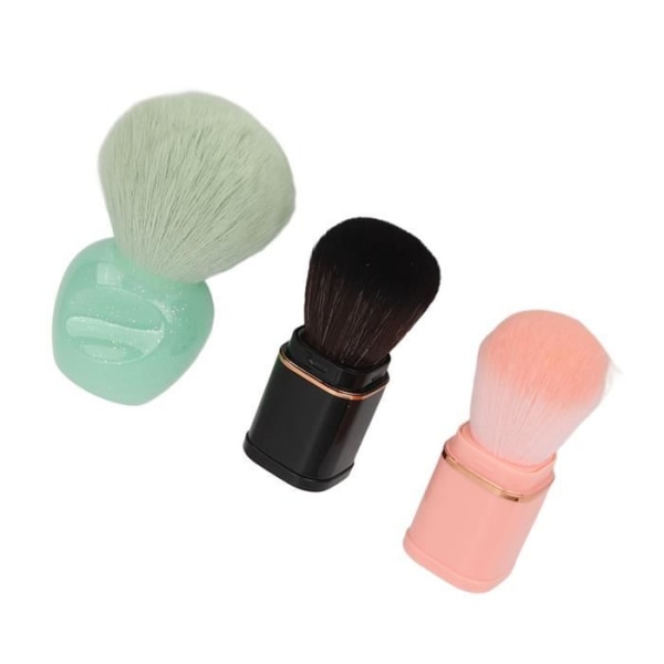 HURRISE Loose Powder Blusher 3st Loose Powder Blush Brush Portable Mjukt hår Indragbar makeupborste