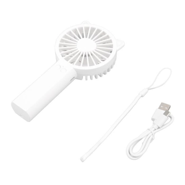 Bärbar minifläkt 3 olika vindhastigheter USB-laddning Lågbrus med lampa för bostad/kontor