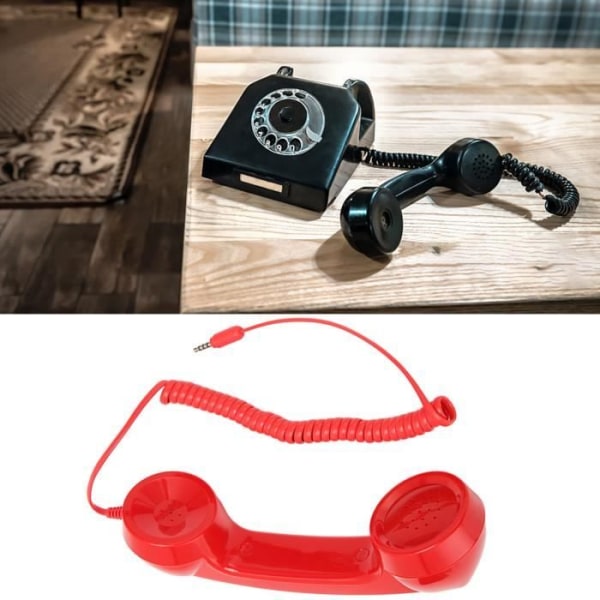 Retro telefonlur multifunktionell strålningssäker bärbar mobiltelefonmottagare (röd)