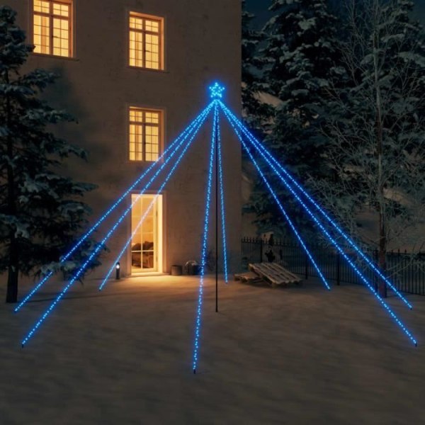 BEL-7458880576444-Inomhus/Utomhus julgransbelysning 800 blå lysdioder 5 m
