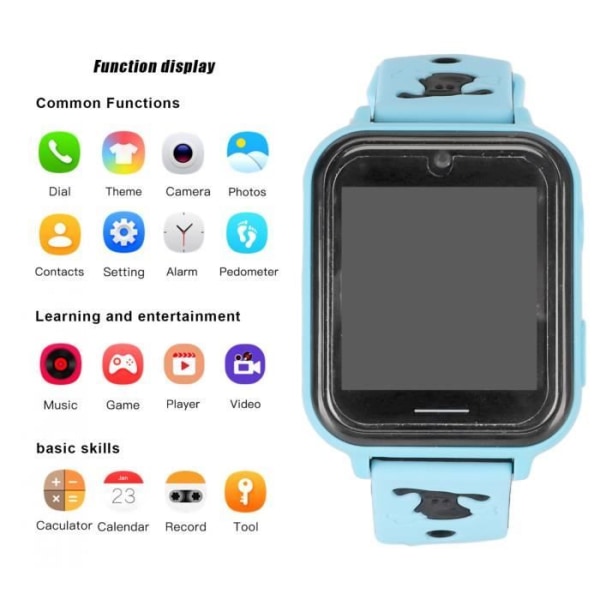 HURRISE Kids Smart Watch A8 Smart Watch för 4-12 år pojkar Flickor, Telefonspel Tillbehör
