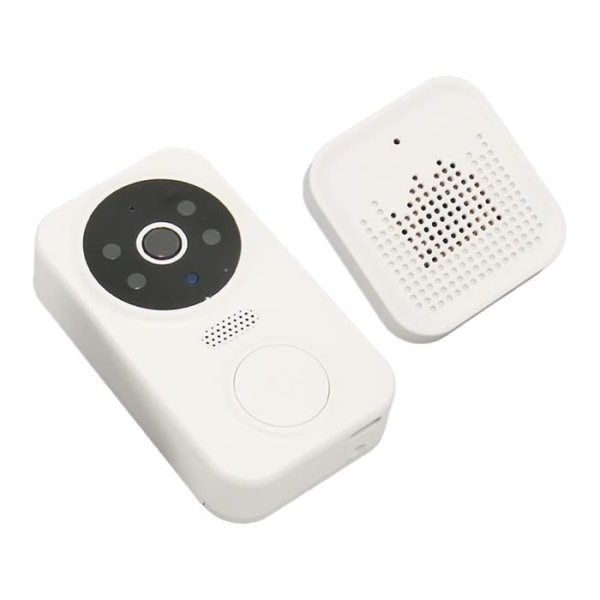 HURRISE Smart videodörrklocka trådlös dörrklockakamera, 2,4G WiFi videodörrklocka med datortillbehör