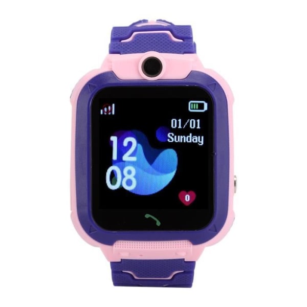 Tbest Smart Watch DS88 Vattentät Tvåvägs Call Positioning Rosa Smart Phone Watch för barn