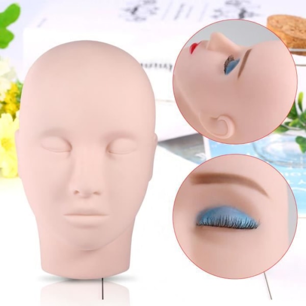 Tbest Makeup Practice Head 1PC Uppgraderad Makeup Ögonfransar Ögonfransförlängningar Träningsdocka Träningshuvud Modell
