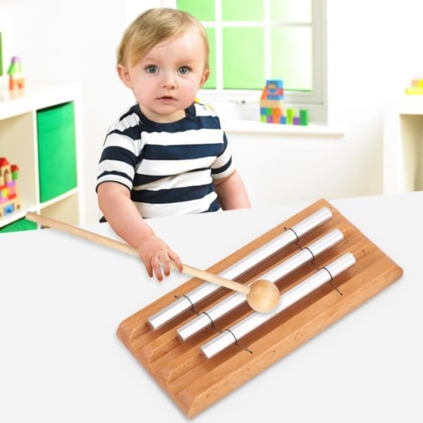 TBEST 3 Tone Percussion Instrument - Percussion Chime med musikalisk utbildning leksak för barn