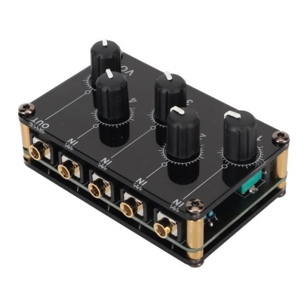 Tbest Stereo Line Mixer Dual Channel Sound Passive Mixer 4 in 1 Out Sound Input Mini Sound Mixer