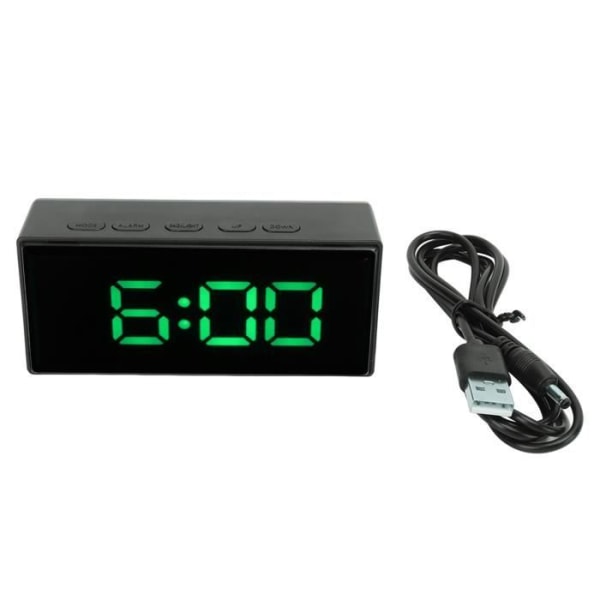 Duokon Digital väckarklocka Spegel Digital spegelväckarklocka med smart ljusavkänning, LED-skärm, klocka