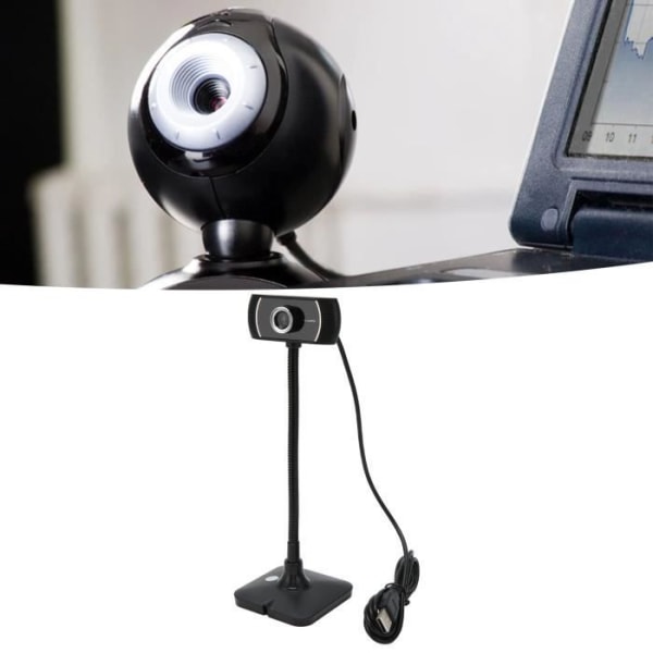 HURRISE USB-kamera USB-webbkamera, HD-webbkamera med mikrofon, 60 graders vidvinkelvy 30 fps fristående ljudfokuswebbkamera